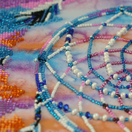 DIY Bead Embroidery Kit "Dreamcatcher amulet" 12.2"x18.1" / 31.0x46.0 cm