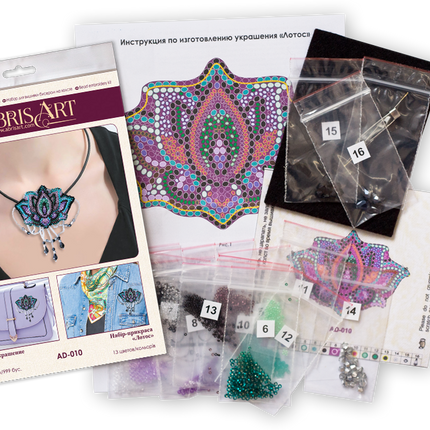 Beadwork kit for creating brooch "Lotus"