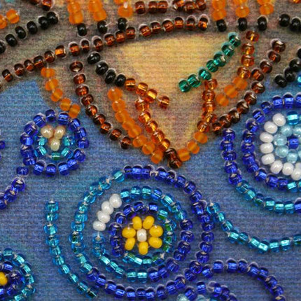 DIY Bead Embroidery Kit "Midnight Owl"  5.9"x5.9" / 15.0x15.0 cm