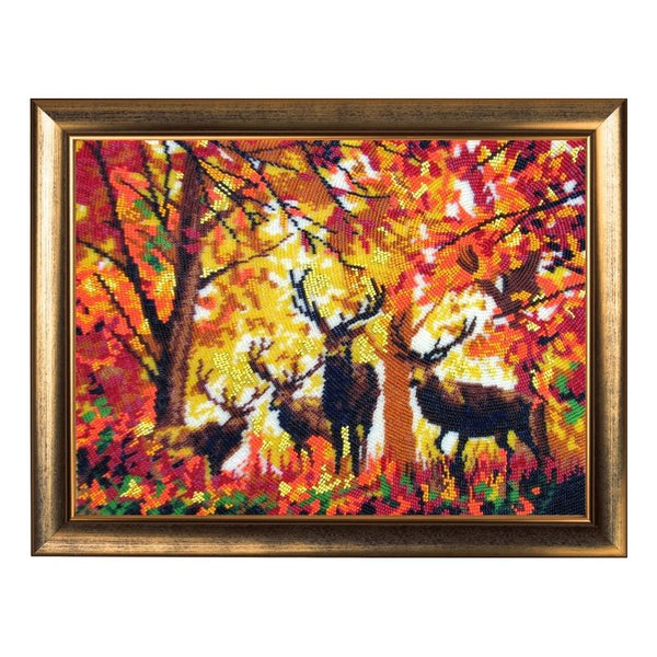 DIY Bead Embroidery Kit "Deer" 9.8"x13.4" / 25.0x34.0 cm