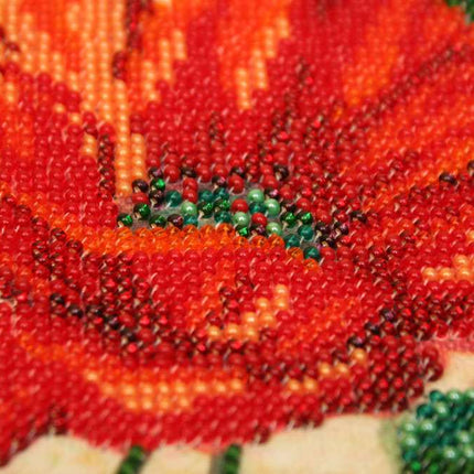 DIY Bead Embroidery Kit "Red velvet"  5.9"x5.9" / 15.0x15.0 cm