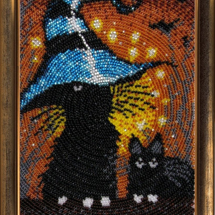 DIY Bead Embroidery Kit "Kitties" 7.1"x5.1" / 18.0x13.0 cm