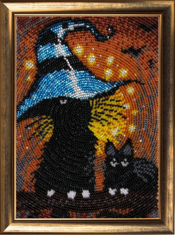 DIY Bead Embroidery Kit "Kitties" 7.1"x5.1" / 18.0x13.0 cm