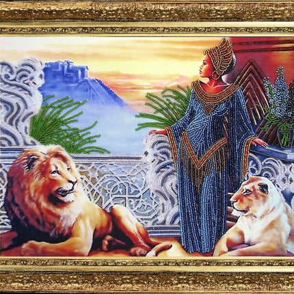 DIY Bead Embroidery Kit "Amady" 9.4"x13.0" / 24.0x33.0 cm