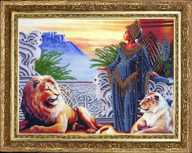 DIY Bead Embroidery Kit "Amady" 9.4"x13.0" / 24.0x33.0 cm