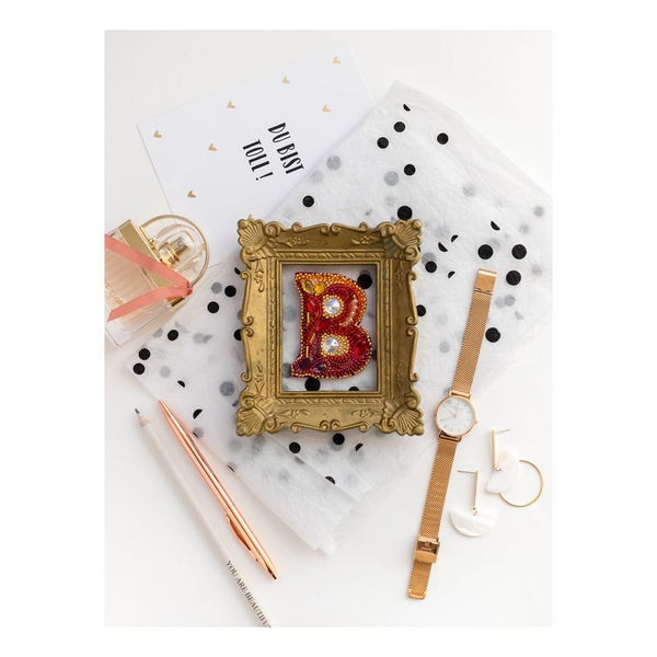 Beadwork kit for creating brooch "Letter "B""