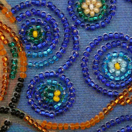 DIY Bead Embroidery Kit "Midnight Owl"  5.9"x5.9" / 15.0x15.0 cm