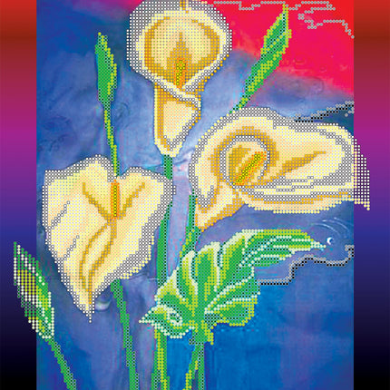 Canvas for bead embroidery "Calla" 10.6"x11.8" / 27.0x30.0 cm