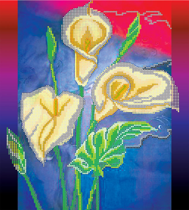Canvas for bead embroidery "Calla" 10.6"x11.8" / 27.0x30.0 cm