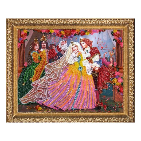 DIY Bead Embroidery Kit "The Prince and the Princess" 9.8"x12.6" / 25.0x32.0 cm