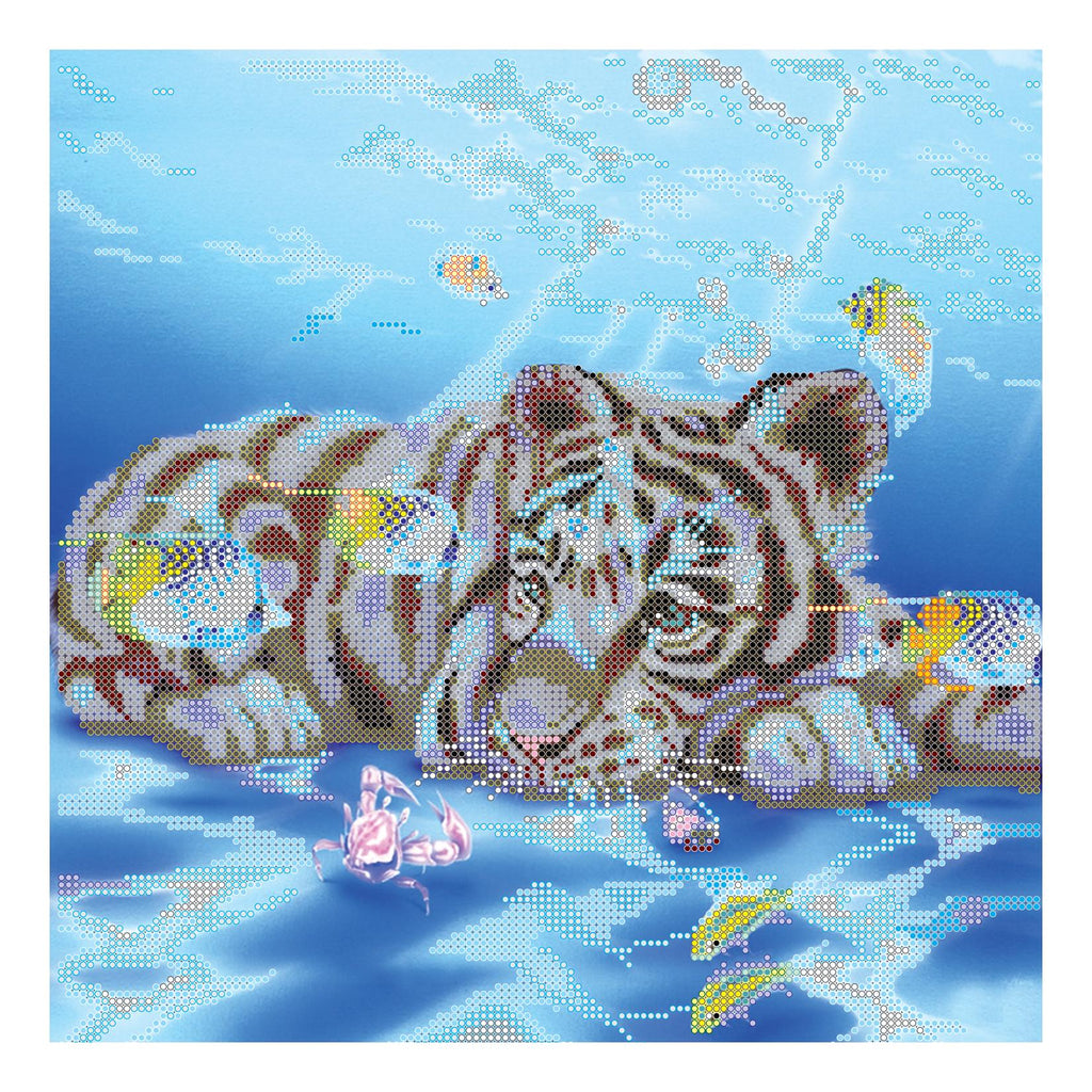 Canvas for bead embroidery “Behind the glass” 11.8"x11.8" / 30.0x30.0