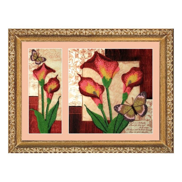 DIY Bead Embroidery Kit "Callas" 10.2"x10.2" / 26.0x26.0 cm