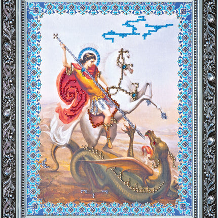 DIY Bead Embroidery Kit "St. George the Victorious" 9.8"x11.8" / 25.0x30.0 cm