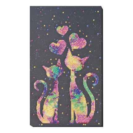 DIY Bead Embroidery Kit "Kittens' purrings" 9.8"x16.5" / 25.0x42.0 cm
