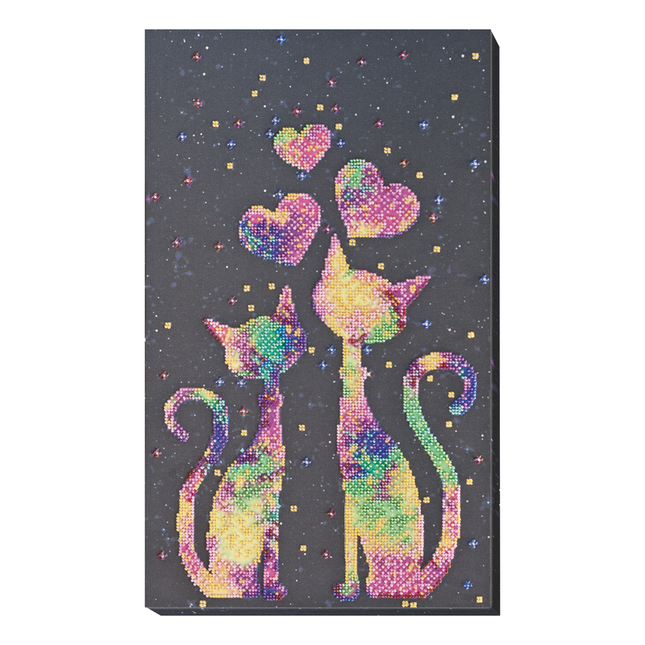 DIY Bead Embroidery Kit "Kittens' purrings" 9.8"x16.5" / 25.0x42.0 cm