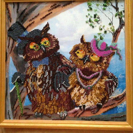 Canvas for bead embroidery "Forever love" 11.8"x11.8" / 30.0x30.0 cm