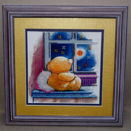 DIY Bead Embroidery Kit "Starlight night"  5.9"x5.9" / 15.0x15.0 cm