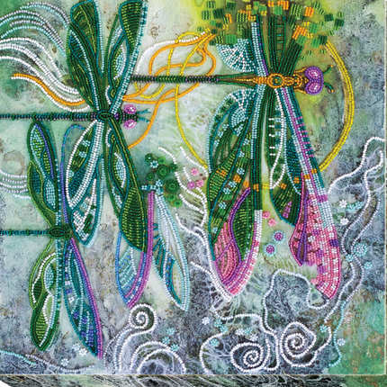 DIY Bead Embroidery Kit "Sparks over the lake" 12.6"x12.2" / 32.0x31.0 cm