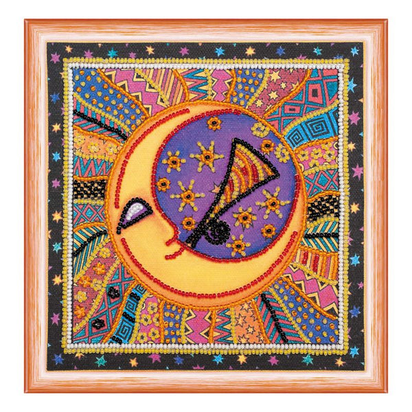 DIY Bead Embroidery Kit "The sun and the moon"  5.9"x5.9" / 15.0x15.0 cm