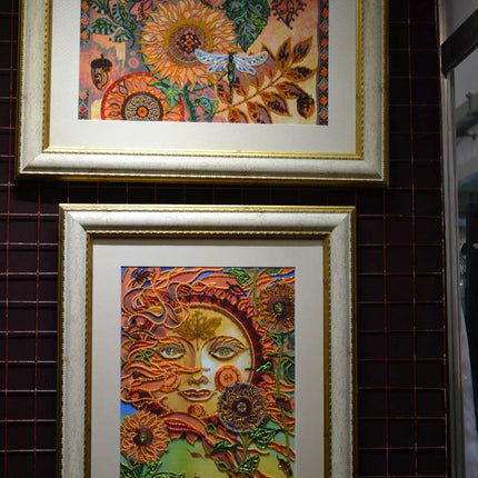 DIY Bead Embroidery Kit "Leaf fall" 16.9"x11.8" / 43.0x30.0 cm