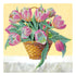 Canvas for bead embroidery "Basket of tulips" 11.8"x11.8" / 30.0x30.0 cm