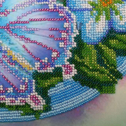 DIY Bead Embroidery Kit "Summer water colors-1" 11.8"x12.4" / 30.0x31.5 cm