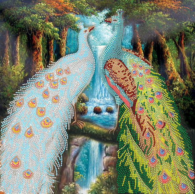 Canvas for bead embroidery "Rivals" 11.8"x11.8" / 30.0x30.0 cm