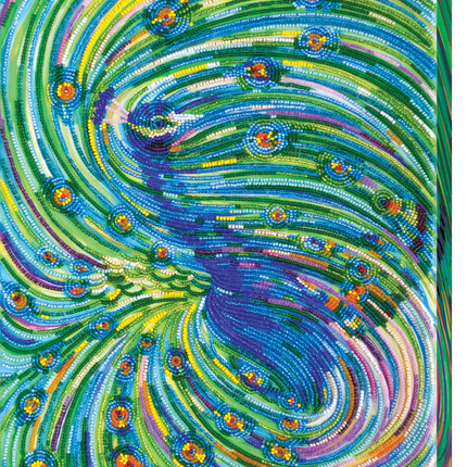 DIY Bead Embroidery Kit "Emerald whirlpool" 11.0"x13.8" / 28.0x35.0 cm