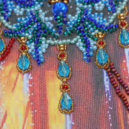 DIY Bead Embroidery Kit "Faberge beetle" 9.8"x11.8" / 25.0x30.0 cm