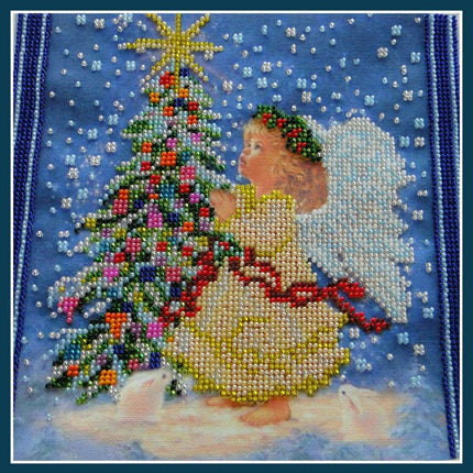 Canvas for bead embroidery "The Christmas Star" 7.9"x7.9" / 20.0x20.0 cm