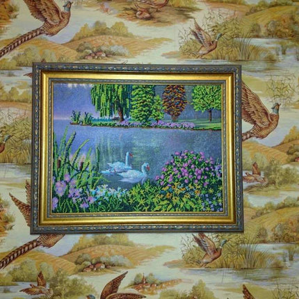 DIY Bead Embroidery Kit "Swang song" 16.9"x12.6" / 43.0x32.0 cm