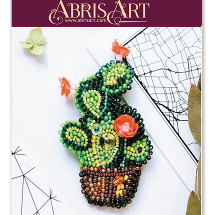 Beadwork kit for creating brooch "Cactus"