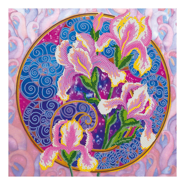 Canvas for bead embroidery "Singing irises" 11.8"x11.8" / 30.0x30.0 cm