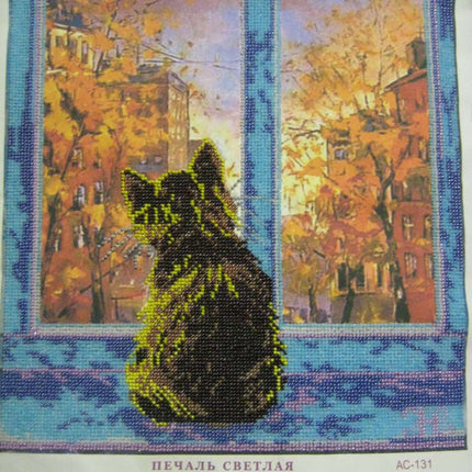Canvas for bead embroidery "The Bright Sadness" 11.8"x11.8" / 30.0x30.0 cm