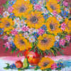 Canvas for bead embroidery "Sunflowers still-life" 7.9"x7.9" / 20.0x20.0 cm