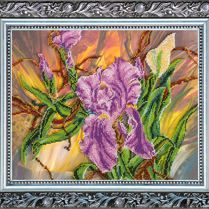 DIY Bead Embroidery Kit "Bordeaux pearl" 14.6"x11.8" / 37.0x30.0 cm