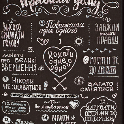 DIY Bead Embroidery Kit "Rules of the house" 11.8"x15.7" / 30.0x40.0 cm