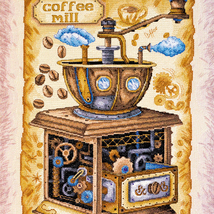 DIY Cross Stitch Kit "Coffee beans" 15.7"x21.3"