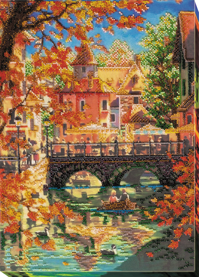 DIY Bead Embroidery Kit "Beauty of autumn" 11.4"x15.7" / 29.0x40.0 cm