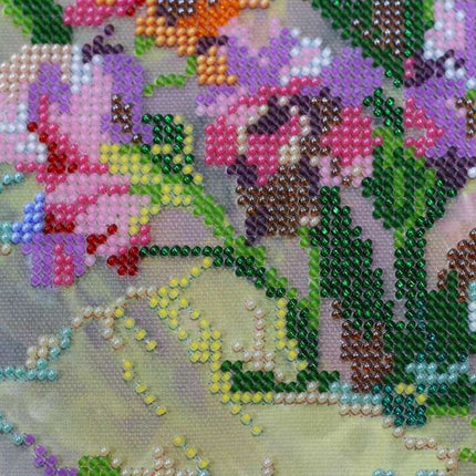 DIY Bead Embroidery Kit "Gladioluses" 9.8"x15.0" / 25.0x38.0 cm
