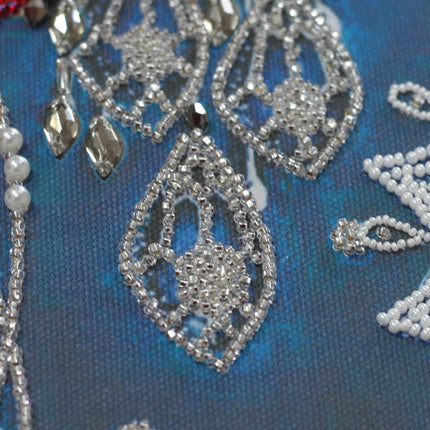 DIY Bead Embroidery Kit "Night flowers" 9.8"x17.7" / 25.0x45.0 cm
