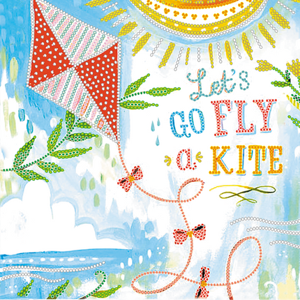 Canvas for bead embroidery "Let it fly" 7.9"x7.9" / 20.0x20.0 cm