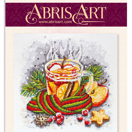 DIY Cross Stitch Kit "Winter tea" 9.8"x9.8"