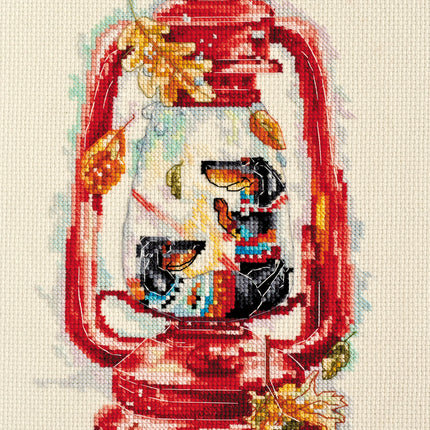 DIY Cross Stitch Kit "Heat of October" 6.3"x9.4"