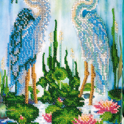 DIY Bead Embroidery Kit "Herons" 6.7"x9.8" / 17.0x25.0 cm