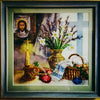 Canvas for bead embroidery "Easter story-2" 11.8"x11.8" / 30.0x30.0 cm