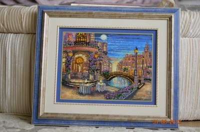 DIY Bead Embroidery Kit "Evening in Seville" 13.8"x10.6" / 35.0x27.0 cm