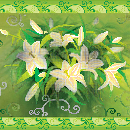 Canvas for bead embroidery "Lily" 11.8"x10.6" / 30.0x27.0 cm