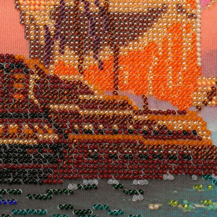 DIY Bead Embroidery Kit "On the waves" 11.4"x15.0" / 29.0x38.0 cm