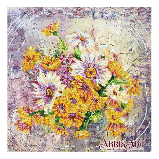 Canvas for bead embroidery "Orange dreams" 11.8"x11.8" / 30.0x30.0 cm